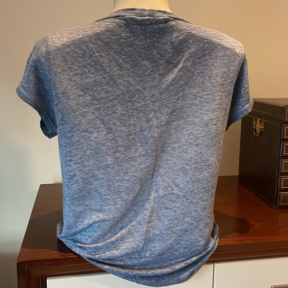 Femme Fatale Semi Sheer Linen T with Silver embellished pocket - Picture 4 of 7